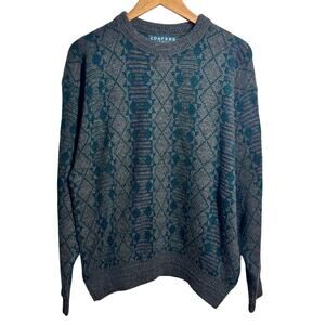 Loafers By Reed St James Knit Sweater Men XL Gray Blue Grandpacore Bill Cosby